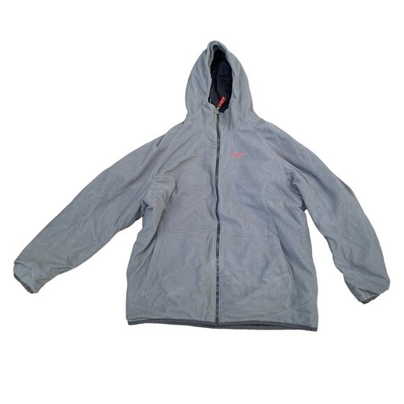 VINTAGE Nike Reversible Fleece Jacket Gray/Black XL - Picture 1 of 15